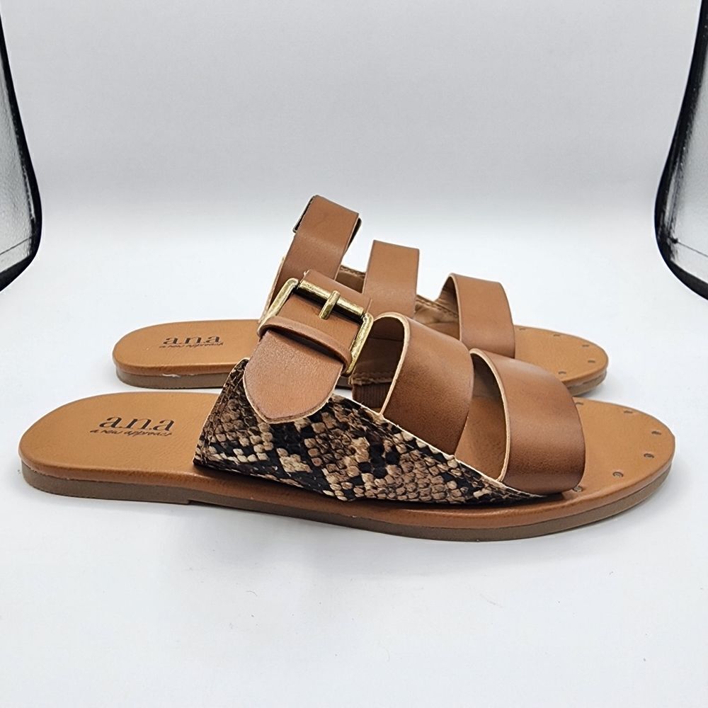 a.n.a Erie open toe slides Sz 7